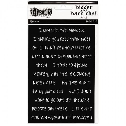 Dyan Reaveleys Dylusions Bigger Back Chat Sticker - Black Set 3