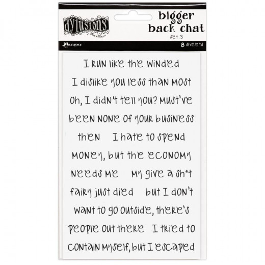 Dyan Reaveleys Dylusions Bigger Back Chat Sticker - White Set 3