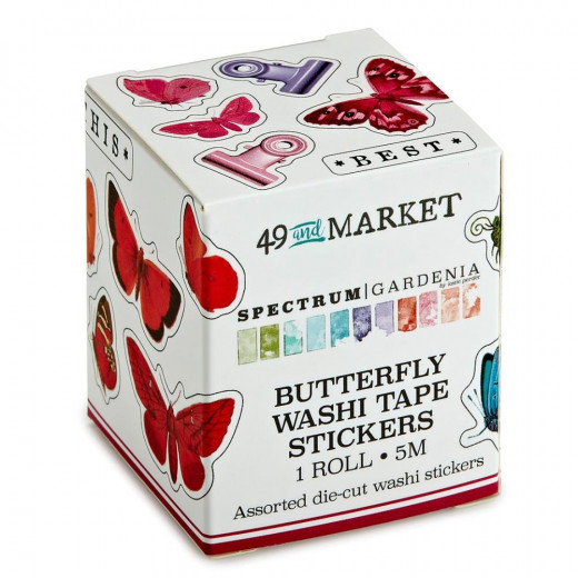 49 And Market Washi Tape Stickers - Spectrum Gardenia Butterfly