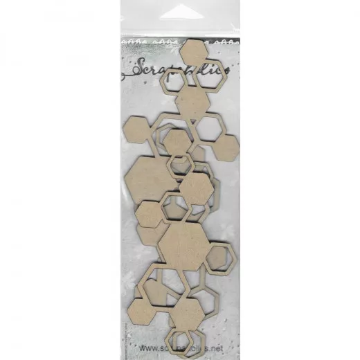 Scrapaholics Laser Cut Chipboard - Hexagon Pieces