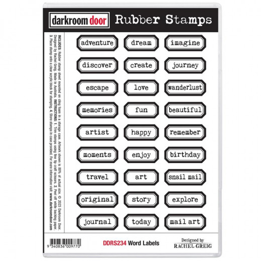 Darkroom Door Cling Stamps - Word Labels