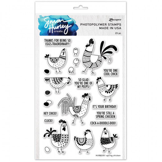 Simon Hurley Clear Stamps - Spring Chicken