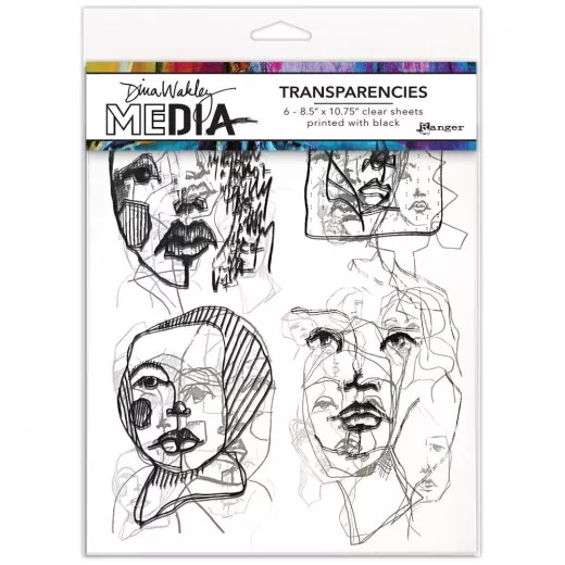 Dina Wakley Media Transparencies - Abstract Portraits Set 2