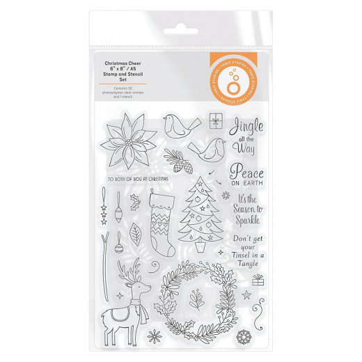 Tonic Studios Clear Stamps and Stencil Set - Christmas Cheer