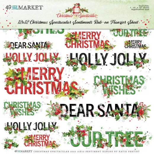 Christmas Spectacular 2023 - Sentiments - 12x12 Rub-On Transfer