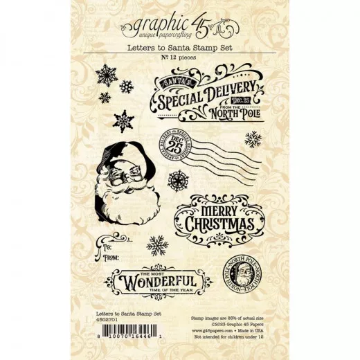 Graphic 45 - Letters To Santa - Stamp Set