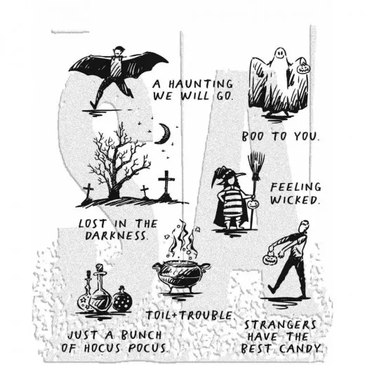 Cling Stamps by Tim Holtz - Halloween Sketchbook