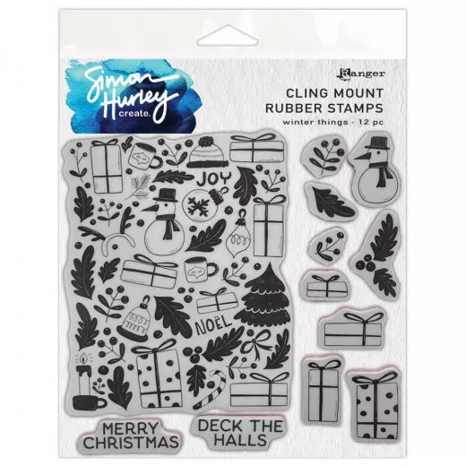 Simon Hurley 6x6 Cling Stamps - Winter Things