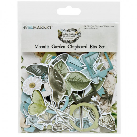 Chipboard Set - Vintage Artistry - Moonlit Garden - Bits