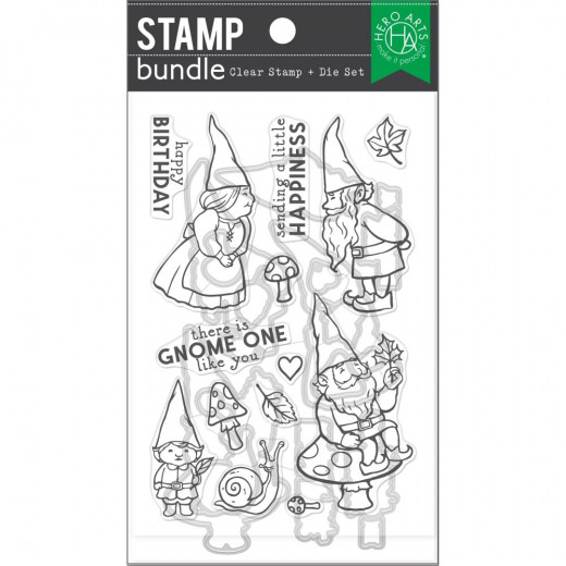 Hero Arts - Clear Stamps & Cutting Dies - Happy Gnomes