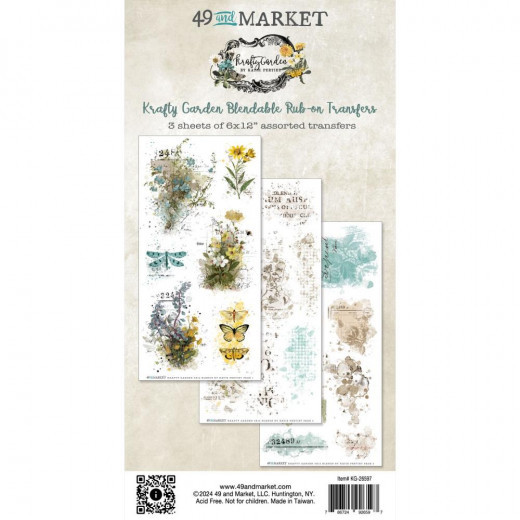 49 And Market - Krafty Garden - Blendable - 6x12 Rub-On Transfer