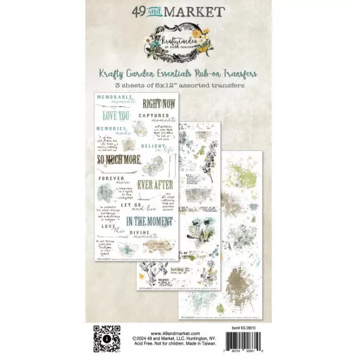 49 And Market - Krafty Garden - Essentials - 6x12 Rub-On Transfer