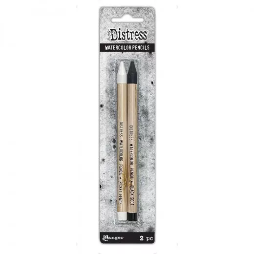 Tim Holtz Distress Watercolor Pencils - Picket Fence & Black Soot