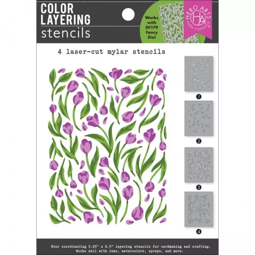 Hero Art - Layering Stencils - Tulip Pattern