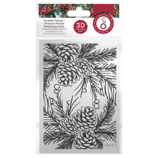 Tonic Studios 3D Embossing Folder - Pinecone Parade - Timeless Tidings