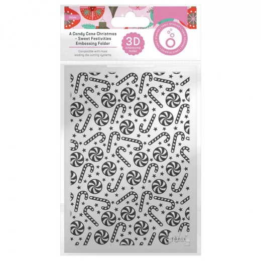 Tonic Studios 3D Embossing Folder - A Candy Cane Christmas