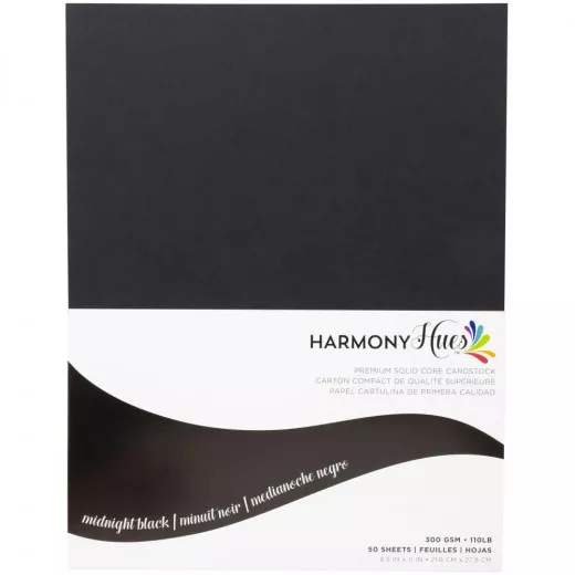 Harmony Hues - 8,5x11 Cardstock - Midnight Black