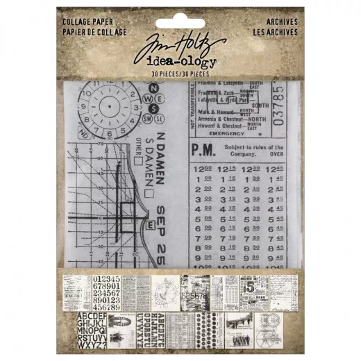 Tim Holtz - Idea-Ology - Collage Paper - Archives