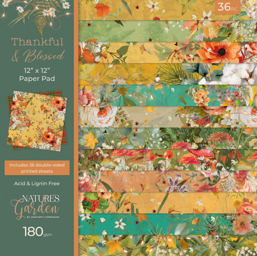 Nature's Garden - Thankful & Blessed - 12x12 Paper Pad