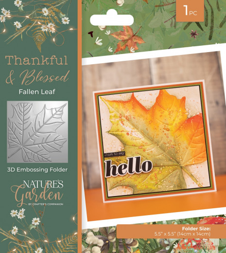 Embossing Folder - Thankful & Blessed - Fallen Leaf