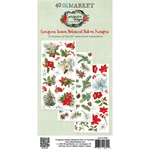 49 And Market - Evergreen Season - Botanical - 6x12 Rub-On Transfer