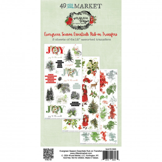 49 And Market - Evergreen Season - Essentials - 6x12 Rub-On Transfer