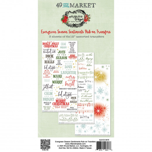 49 And Market - Evergreen Season - Sentiments - 6x12 Rub-On Transfer