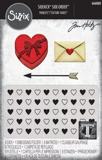 Sizzix - Sidekick Texture Fades Embossing Folder By Tim Holtz - Valentines