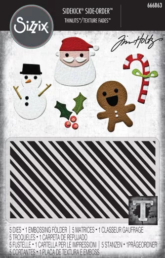 Sizzix - Sidekick Texture Fades Embossing Folder By Tim Holtz - Christmas