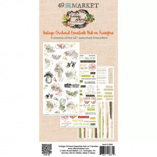 49 And Market - Vintage Orchard - Essentials - 6x12 Rub-On Transfer