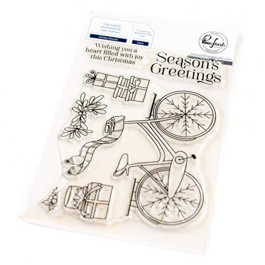 Pinkfresh Studio - Clear Stamps - Holiday Bicycle