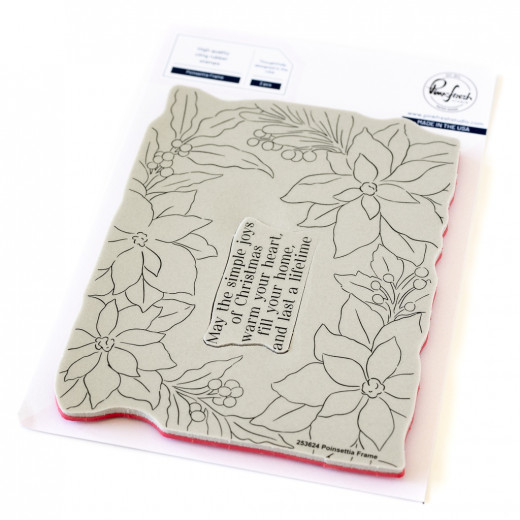 Pinkfresh Studio Cling Stamps - Poinsettia Frame