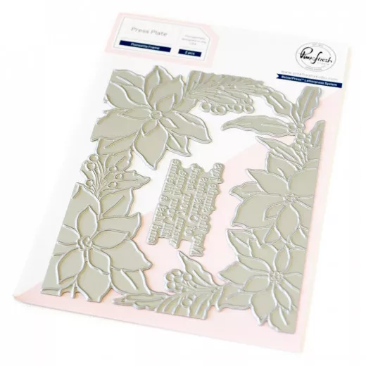 Pinkfresh Studio - Press Plate - Poinsettia Frame