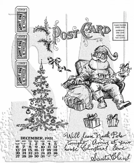 Cling Stamps by Tim Holtz - Santa Visit