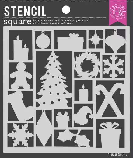 Hero Art 6x6 Stencil - Holiday Assortment