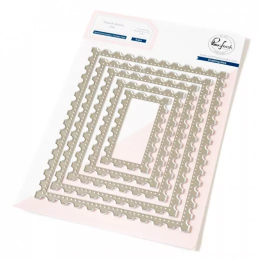 Pinkfresh Studio Die Set - Nested Rectangles Postage Edge