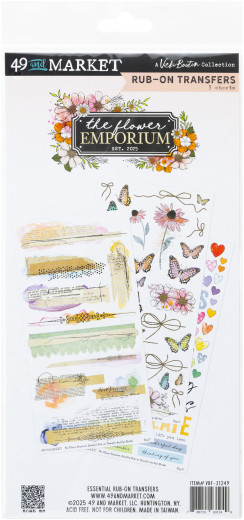 49 And Market - 6x12 Rub-On Transfer - The Flower Emporium - Essentials