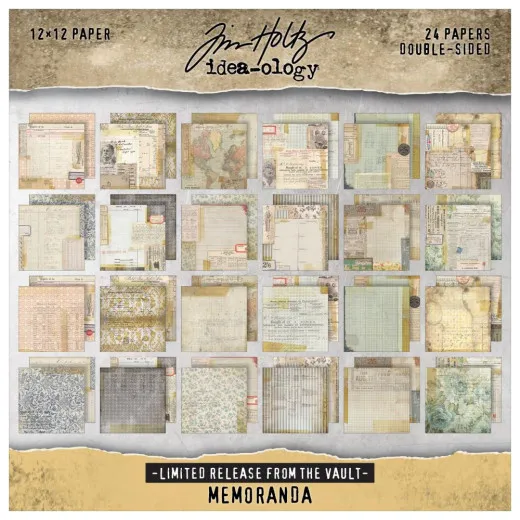 Tim Holtz Paper Stash 2025 Vault Release 12X12 - Memoranda