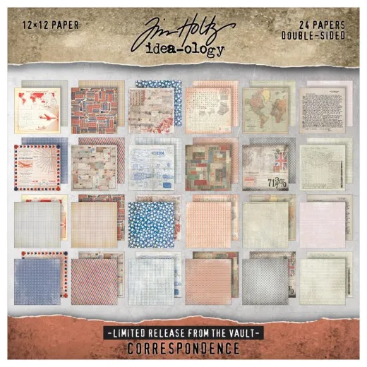 Tim Holtz Paper Stash 2025 Vault Release 12X12 - Correspondence