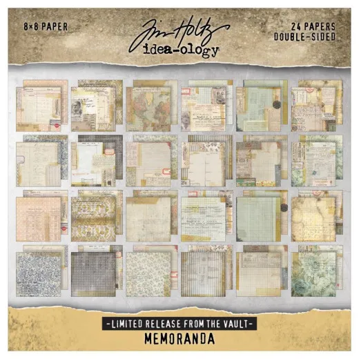 Tim Holtz Paper Stash 2025 Vault Release 8X8 - Memoranda