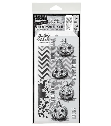 Tim Holtz Mixed-Media Stamps & Stencil - Set #27 - Pumpkinhead