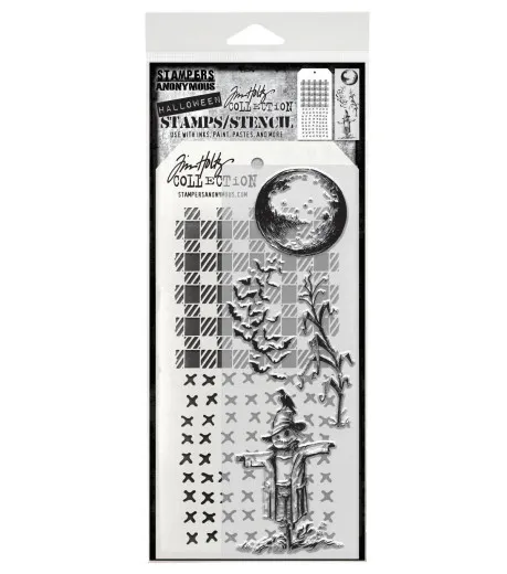 Tim Holtz Mixed-Media Stamps & Stencil - Set #70 - The Scarecrow