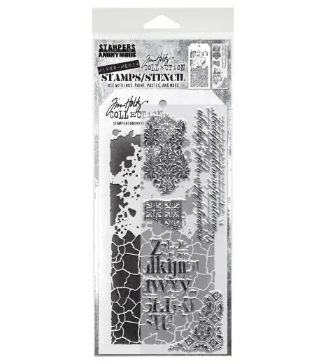 Tim Holtz Mixed-Media Stamps & Stencil - Set #23