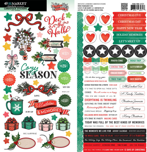 49 And Market - Cardstock Stickers - Mistletoe And Memories