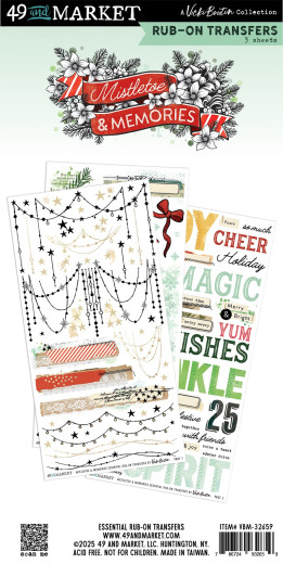 49 And Market - 6x12 Rub-On Transfer - Mistletoe And Memories - Essentials