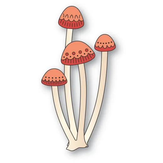 Poppystamps Metal Dies - Nordic Long Stem Mushrooms