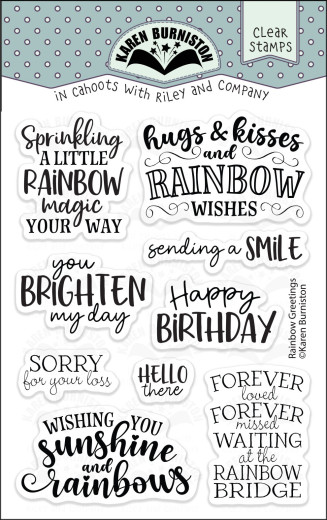 Karen Burniston - Clear Stamps - Rainbow Greetings