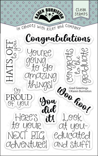 Karen Burniston - Clear Stamps - Grad Greetings