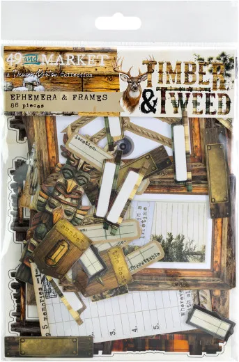 49 And Market - Timber And Tweed - Ephemera and Frames-Set