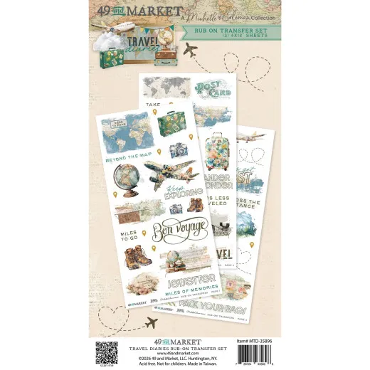 49 And Market - 6x12 Rub-On Transfer - Travel Diaries - Blendable